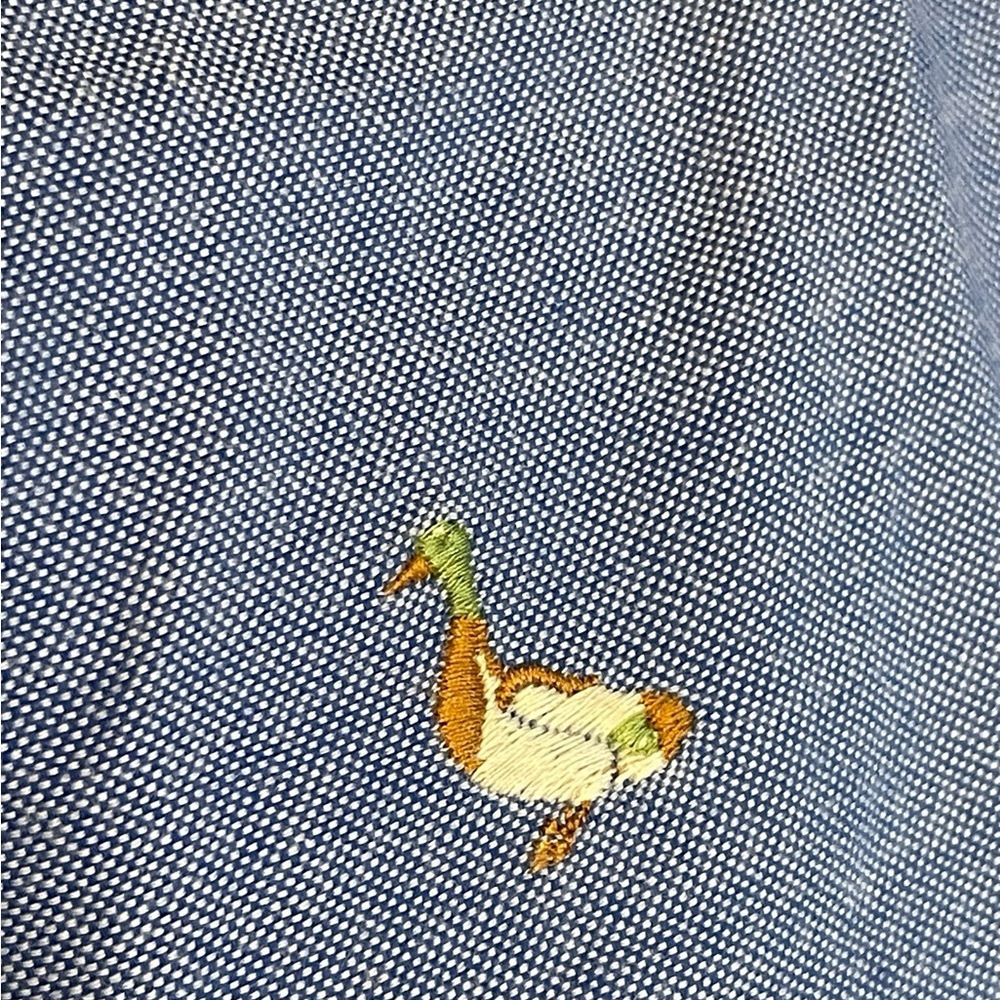 TALBOTS Mallard Duck Novelty Embroidered Button Down Shirt - Picture 5 of 14